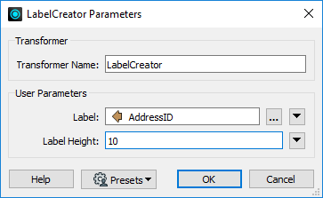 Custom transformer user attributes become parameters in the main workspace